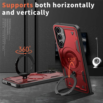 For Samsung Galaxy S23 FE Case Compatible with MagSafe Military Protection PC+TPU Kickstand Phone Cover