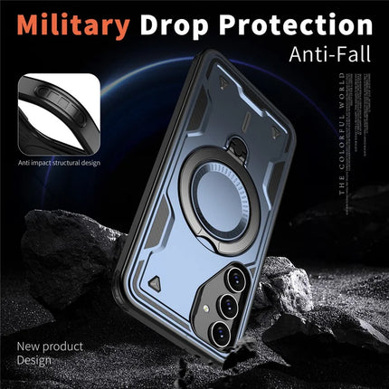 For Samsung Galaxy S23 FE Case Compatible with MagSafe Military Protection PC+TPU Kickstand Phone Cover