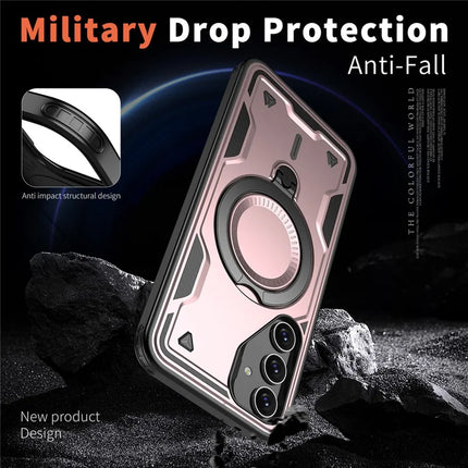 For Samsung Galaxy S23 FE Case Compatible with MagSafe Military Protection PC+TPU Kickstand Phone Cover