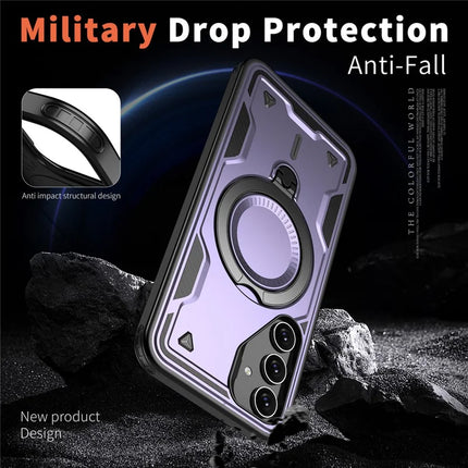 For Samsung Galaxy S23 FE Case Compatible with MagSafe Military Protection PC+TPU Kickstand Phone Cover