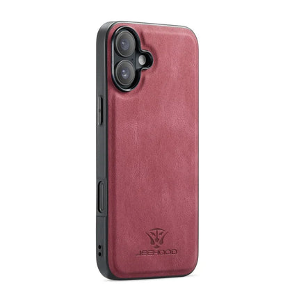 For iPhone 16 Plus Case JEEHOOD J01 Retro Leather + TPU Phone Cover Detachable Magnetic Card Holder