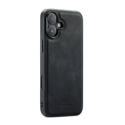 For iPhone 16 Plus Case JEEHOOD J01 Retro Leather + TPU Phone Cover Detachable Magnetic Card Holder
