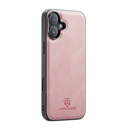 For iPhone 16 Plus Case JEEHOOD J01 Retro Leather + TPU Phone Cover Detachable Magnetic Card Holder