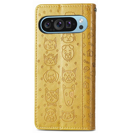For Google Pixel 9 / Pixel 9 Pro Case Leather Wallet Flip Phone Cover Cute Cat Dog Pattern