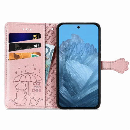 For Google Pixel 9 / Pixel 9 Pro Case Leather Wallet Flip Phone Cover Cute Cat Dog Pattern
