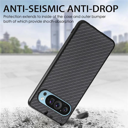 For Google Pixel 9 / Pixel 9 Pro Case Carbon Fiber Texture PU+PC+TPU Phone Cover