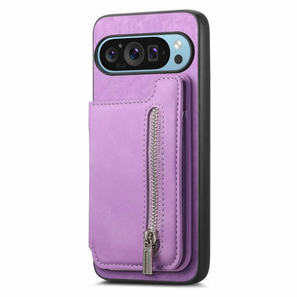 For Google Pixel 9 / Pixel 9 Pro Case Magnetic Detachable Zipper Card Holder Leather+TPU Phone Cover