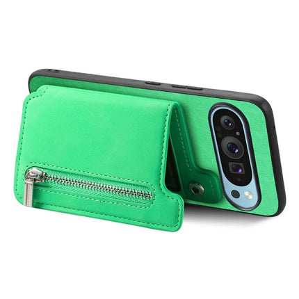 For Google Pixel 9 / Pixel 9 Pro Case Magnetic Detachable Zipper Card Holder Leather+TPU Phone Cover