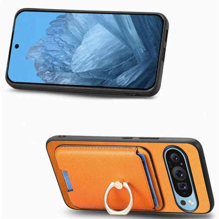 For Google Pixel 9 / Pixel 9 Pro Magnetic Case Leather+TPU Phone Cover Detachable Card Bag