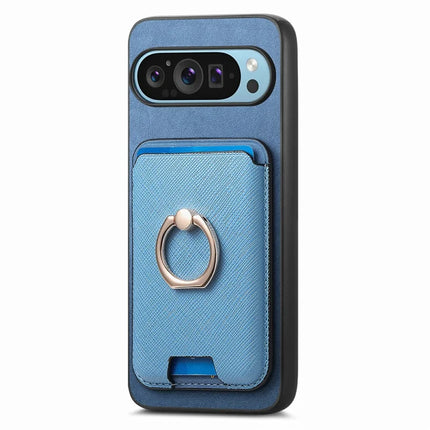 For Google Pixel 9 / Pixel 9 Pro Magnetic Case Leather+TPU Phone Cover Detachable Card Bag