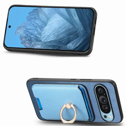 For Google Pixel 9 / Pixel 9 Pro Magnetic Case Leather+TPU Phone Cover Detachable Card Bag