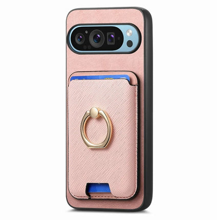 For Google Pixel 9 / Pixel 9 Pro Magnetic Case Leather+TPU Phone Cover Detachable Card Bag