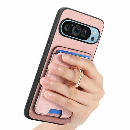 For Google Pixel 9 / Pixel 9 Pro Magnetic Case Leather+TPU Phone Cover Detachable Card Bag