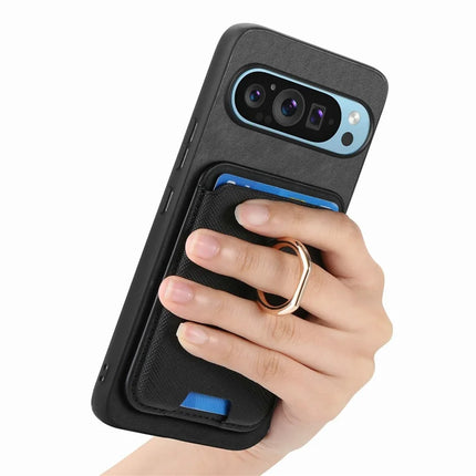 For Google Pixel 9 / Pixel 9 Pro Magnetic Case Leather+TPU Phone Cover Detachable Card Bag