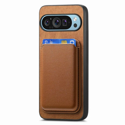 For Google Pixel 9 / Pixel 9 Pro Case Detachable Magnetic Card Bag Leather+TPU Phone Cover