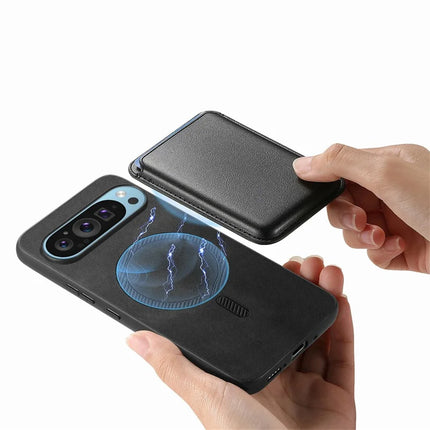 For Google Pixel 9 / Pixel 9 Pro Case Detachable Magnetic Card Bag Leather+TPU Phone Cover