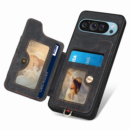 For Google Pixel 9 / Pixel 9 Pro Case RFID Blocking Handbag Leather+TPU Phone Cover Card Slots, Ring Holder