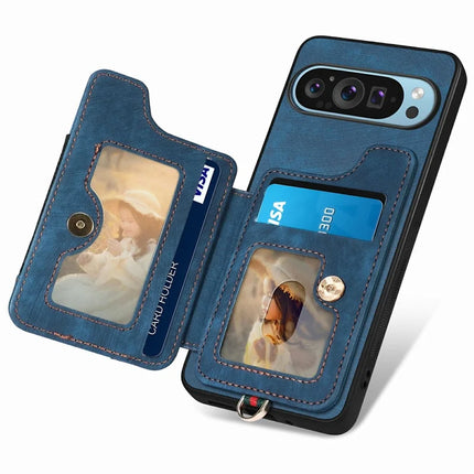 For Google Pixel 9 / Pixel 9 Pro Case RFID Blocking Handbag Leather+TPU Phone Cover Card Slots, Ring Holder