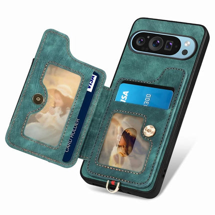 For Google Pixel 9 / Pixel 9 Pro Case RFID Blocking Handbag Leather+TPU Phone Cover Card Slots, Ring Holder