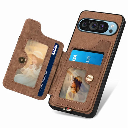 For Google Pixel 9 / Pixel 9 Pro Case RFID Blocking Handbag Leather+TPU Phone Cover Card Slots, Ring Holder
