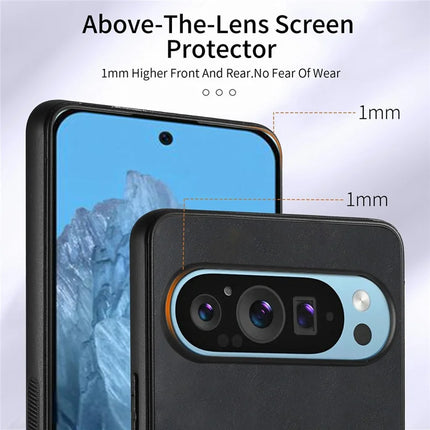 For Google Pixel 9 / Pixel 9 Pro Case Kickstand Leather+TPU Non-Slip Protective Cover Card Slots