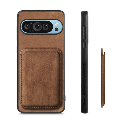For Google Pixel 9 / Pixel 9 Pro Case Leather+TPU Retro Phone Cover with Detachable Card Slot
