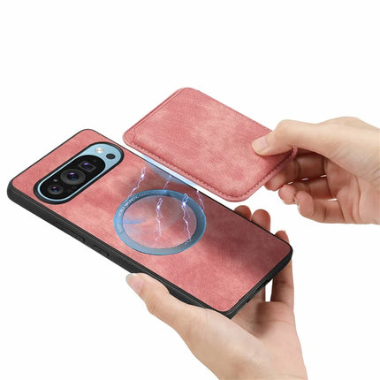 For Google Pixel 9 / Pixel 9 Pro Case Leather+TPU Retro Phone Cover with Detachable Card Slot