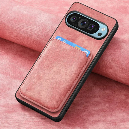 For Google Pixel 9 / Pixel 9 Pro Case Leather+TPU Retro Phone Cover with Detachable Card Slot
