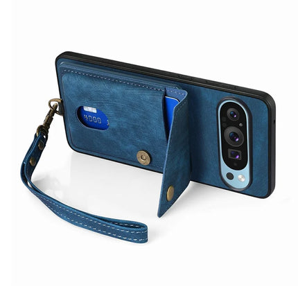 For Google Pixel 9 / Pixel 9 Pro Case with Card Slot Kickstand Leather TPU Phone Cover