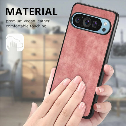 For Google Pixel 9 / Pixel 9 Pro Case Retro Leather + TPU Shockproof Protective Phone Cover