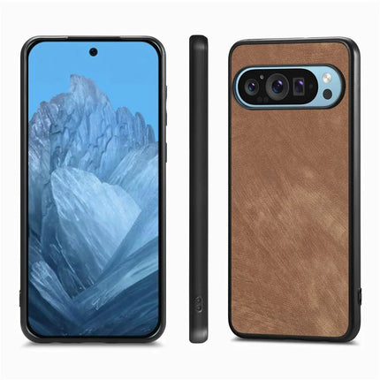For Google Pixel 9 / Pixel 9 Pro Case Retro Leather + TPU Shockproof Protective Phone Cover