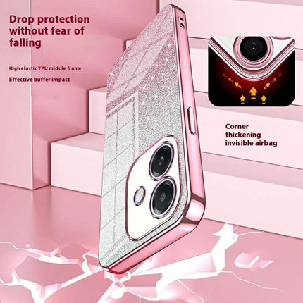 For Oppo A3x 5G Case Electroplating Gradient Glitter TPU Phone Cover