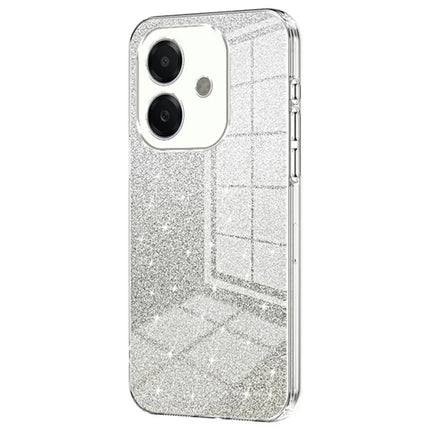 For Oppo A3x 5G Case Electroplating Gradient Glitter TPU Phone Cover - Transparent