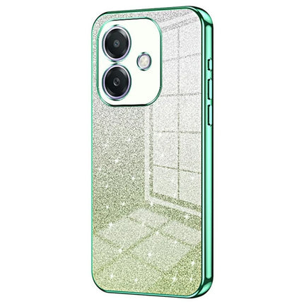 For Oppo A3x 5G Case Electroplating Gradient Glitter TPU Phone Cover - Green