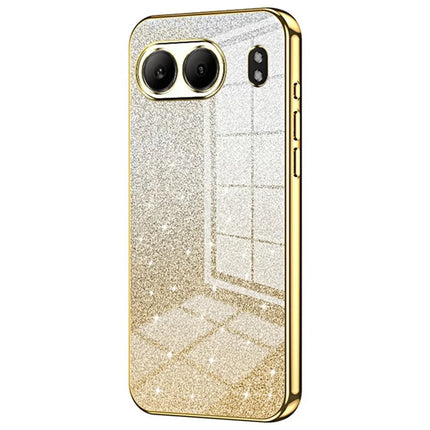 For OnePlus Nord 4 Case Electroplating Gradient Glitter TPU Phone Cover - Gold