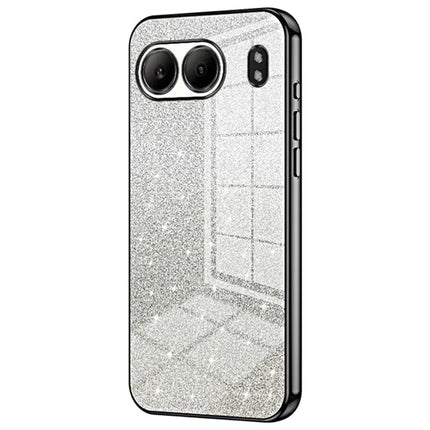 For OnePlus Nord 4 Case Electroplating Gradient Glitter TPU Phone Cover - Black
