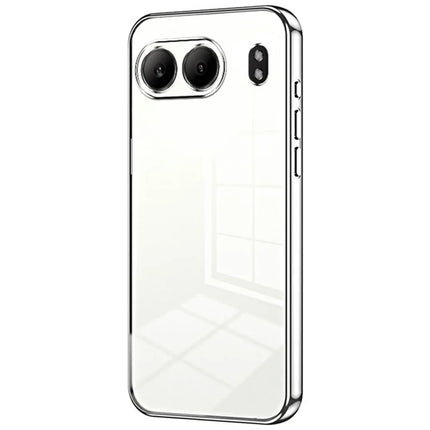 For OnePlus Nord 4 Case Electroplating Frame Soft TPU Phone Cover - Silver