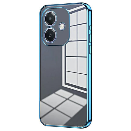 For Oppo A3x 5G Case Electroplating Frame Soft TPU Phone Cover - Blue