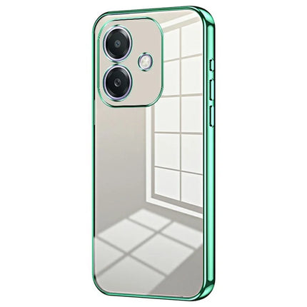 For Oppo A3x 5G Case Electroplating Frame Soft TPU Phone Cover - Green