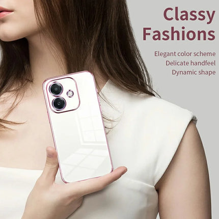For Oppo A3x 5G Case Electroplating Frame Soft TPU Phone Cover