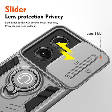 For Motorola Edge 50 5G Case Slide Camshield Kickstand PC+TPU Phone Cover
