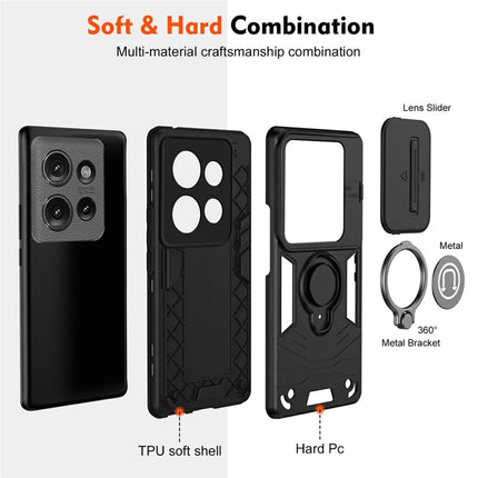For Motorola Edge 50 5G Case Slide Camshield Kickstand PC+TPU Phone Cover