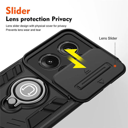 For Motorola Edge 50 5G Case Slide Camshield Kickstand PC+TPU Phone Cover