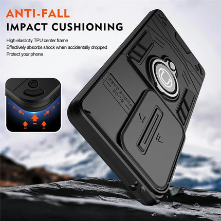 For Motorola Edge 50 5G Case Slide Camshield Kickstand PC+TPU Phone Cover