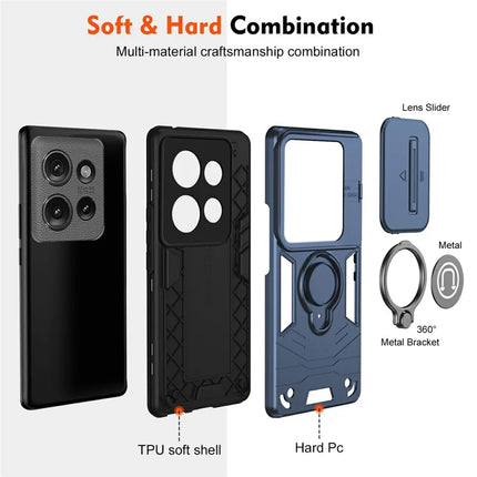 For Motorola Edge 50 5G Case Slide Camshield Kickstand PC+TPU Phone Cover