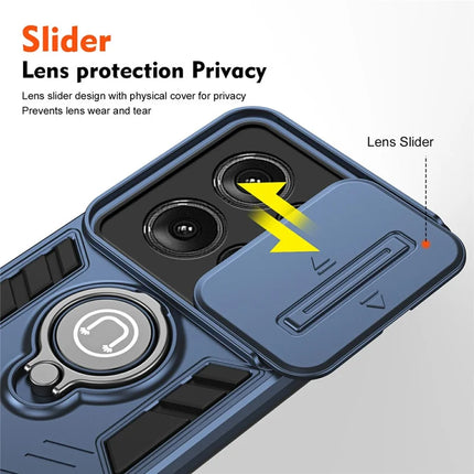 For Motorola Edge 50 5G Case Slide Camshield Kickstand PC+TPU Phone Cover