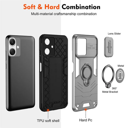 For Samsung Galaxy A06 Case Slide Camshield Kickstand PC+TPU Phone Cover