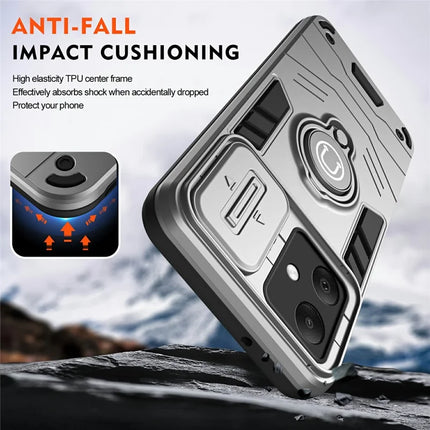 For Samsung Galaxy A06 Case Slide Camshield Kickstand PC+TPU Phone Cover