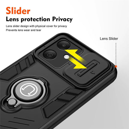 For Samsung Galaxy A06 Case Slide Camshield Kickstand PC+TPU Phone Cover