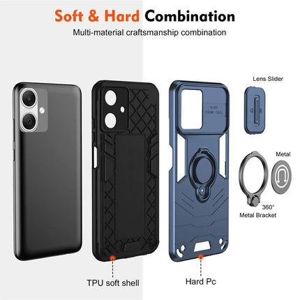 For Samsung Galaxy A06 Case Slide Camshield Kickstand PC+TPU Phone Cover